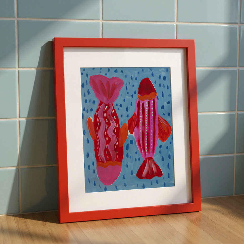 Impressão de carpas Yin Yang